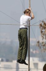 BRIE LARSON on the Set of Captain Marvel in Los Angeles 03/29/2018
