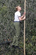 BRIE LARSON on the Set of Captain Marvel in Los Angeles 03/29/2018
