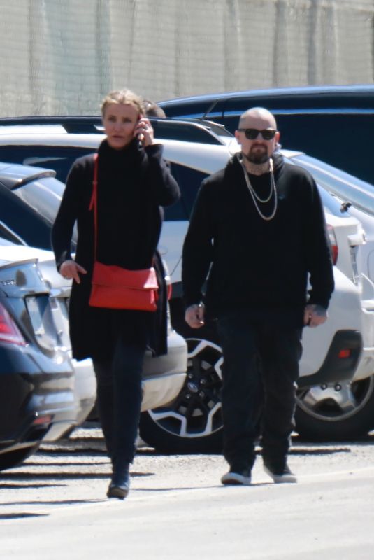 CAMERON DIAZ and Benji Madden Arrives at a St. Patrick