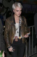 CARA DELEVINGNE Arrives at Fonda Theater at The Darkness Concert in Hollywood 03/30/2018