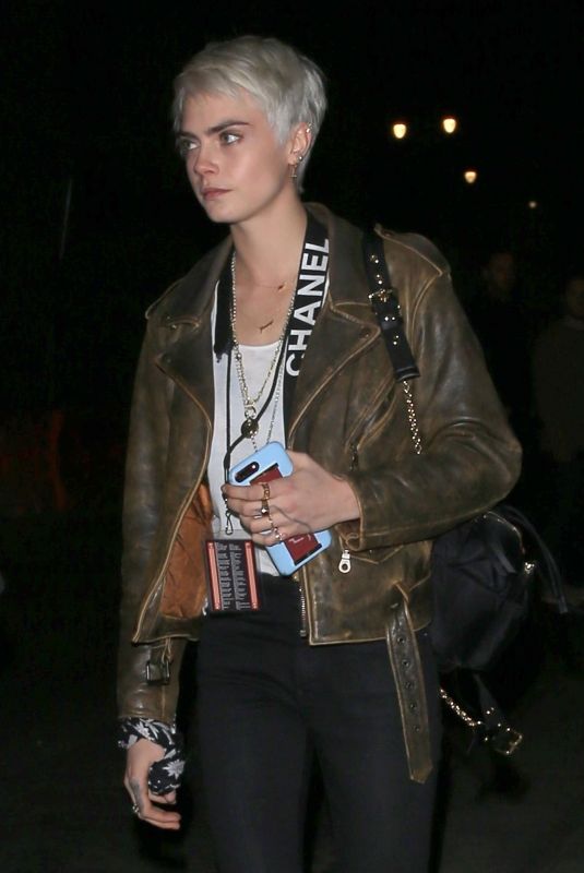 CARA DELEVINGNE Arrives at Fonda Theater at The Darkness Concert in Hollywood 03/30/2018