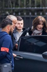 CARLA BRUNI-SARKOZY Leaves Her Home in Paris 03/23/2018