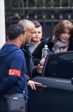 CARLA BRUNI-SARKOZY Leaves Her Home in Paris 03/23/2018