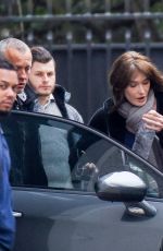 CARLA BRUNI-SARKOZY Leaves Her Home in Paris 03/23/2018