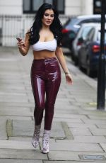 CARLA HOWE in Tights Out and About in London 03/10/2018