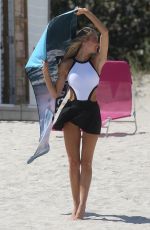 CELESTE on the Set of a Photoshoot on the Beach in Miami 02/27/2018