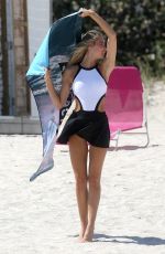 CELESTE on the Set of a Photoshoot on the Beach in Miami 02/27/2018