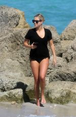 CLAIRE HOLT in Bikini Bottom at a Beach in Miami 03/16/2018