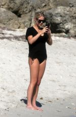 CLAIRE HOLT in Bikini Bottom at a Beach in Miami 03/16/2018