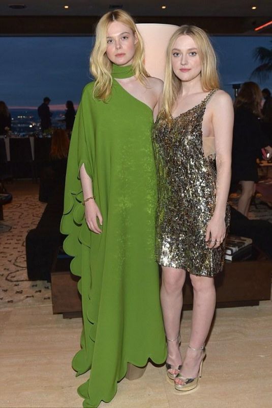 DAKOTA and ELLE FANNING at The Hollywood Reporter and Jimmy Choo Power Stylists Dinner in Los Angeles 03/20/2018