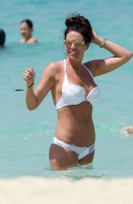 DANIELLE LLOYD in White Bikin on the Beach in Dubai 03/29/2018