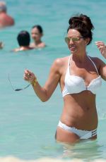 DANIELLE LLOYD in White Bikin on the Beach in Dubai 03/29/2018