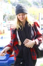 ELLE FANNING Arrives at Fitness Studio in Studio City 03/01/2018