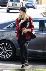 ELLE FANNING Arrives at Fitness Studio in Studio City 03/01/2018