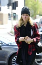 ELLE FANNING at a Fitness Studio in Studio City 03/01/2018
