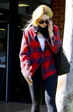 ELLE FANNING at a Fitness Studio in Studio City 03/01/2018