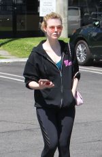 ELLE FANNING Heading to a Gym in Los Angeles 02/28/2018