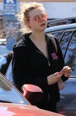 ELLE FANNING Heading to a Gym in Los Angeles 02/28/2018