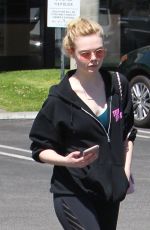 ELLE FANNING Heading to a Gym in Los Angeles 02/28/2018