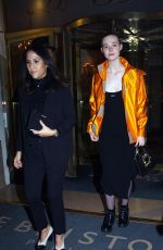 ELLE FANNING Leaves Bristol Hotel in Paris 03/05/2018