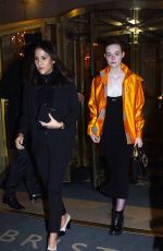ELLE FANNING Leaves Bristol Hotel in Paris 03/05/2018