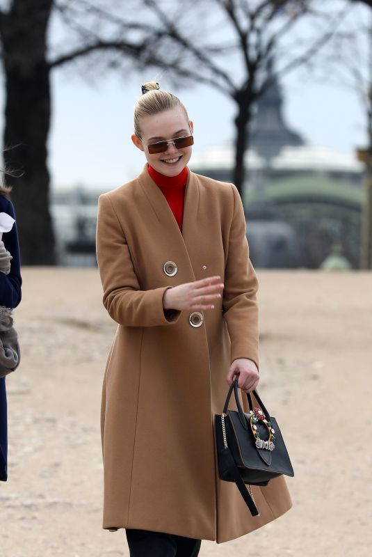 ELLE FANNING Out and About in Paris 03/05/2018