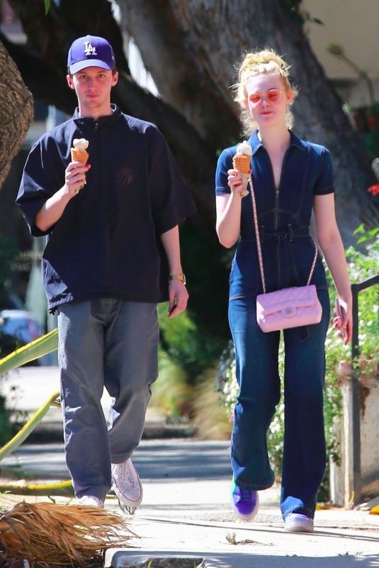 ELLE FANNING Out on a Date in Los Feliz 03/27/2018