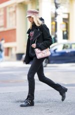 ELSA HOSK in Balenciaga Out in New York 03/16/2018