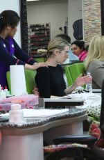 EMMA ROBERTS at a Spa Treatment at Beverly Hills Nail Design 03/04/2018