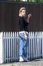 EMMA ROBERTS on a Smoke Break in Los Angeles 03/14/2018