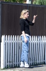 EMMA ROBERTS on a Smoke Break in Los Angeles 03/14/2018