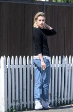EMMA ROBERTS on a Smoke Break in Los Angeles 03/14/2018