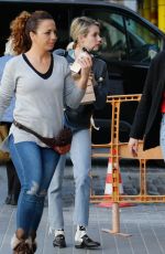 EMMA ROBERTS on the Set of Paradise HIlls in Barcelona 03/28/2018