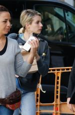 EMMA ROBERTS on the Set of Paradise HIlls in Barcelona 03/28/2018