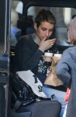 EMMA ROBERTS on the Set of Paradise HIlls in Barcelona 03/28/2018
