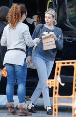 EMMA ROBERTS on the Set of Paradise HIlls in Barcelona 03/28/2018