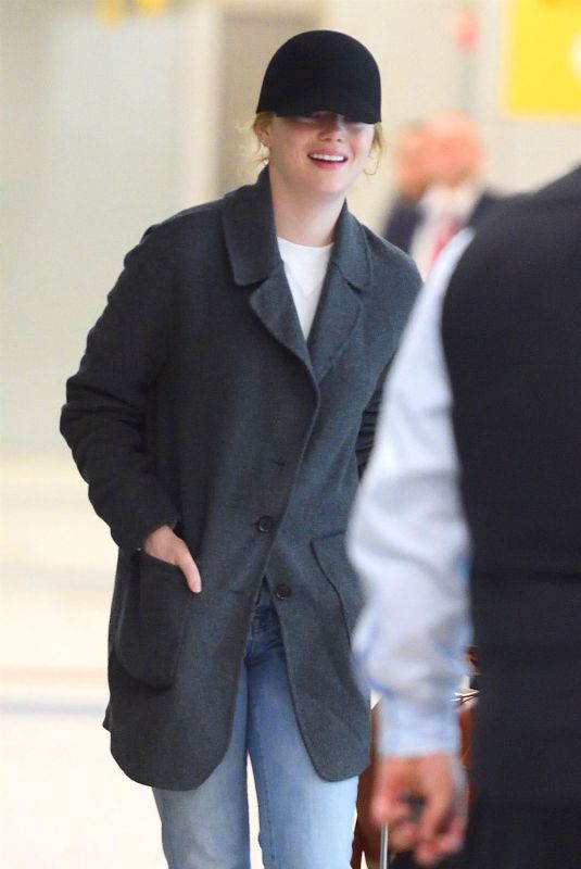 EMMA STONE at Heathrow Airport in London 03/26/2018