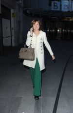 FIONA BRUCE Arrives at BBC Studio in London 03/26/2018