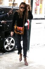 GIGI HADID Arrives at a Studio for Maybelline Photoshoot in New York 03/21/2018