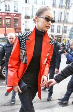 GIGI HADID at Cafe De Flore in Paris 03/03/2018