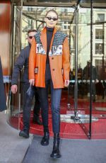 GIGI HADID at Cafe De Flore in Paris 03/03/2018