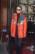 GIGI HADID at Cafe De Flore in Paris 03/03/2018