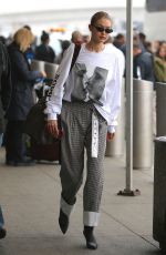 GIGI HADID at JFK Airpor in New York 03/29/2018