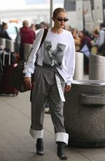 GIGI HADID at JFK Airpor in New York 03/29/2018