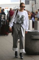 GIGI HADID at JFK Airpor in New York 03/29/2018