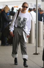 GIGI HADID at JFK Airpor in New York 03/29/2018