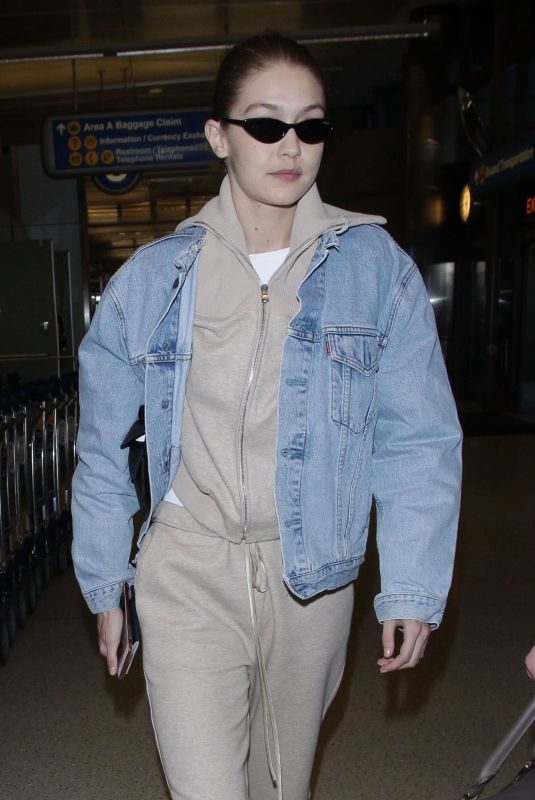 GIGI HADID at LAX Airport in Los Angeles 03/26/2018