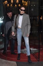 GIGI HADID Leaves Royal Monceau Hotel in Paris 03/04/2018