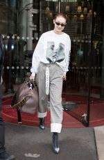 GIGI HADID Leaves Royal Monceau Hotel in Paris 03/29/2018