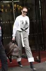 GIGI HADID Leaves Royal Monceau Hotel in Paris 03/29/2018